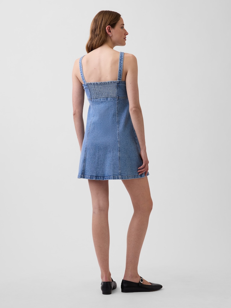 Denim Paneled Mini Dress