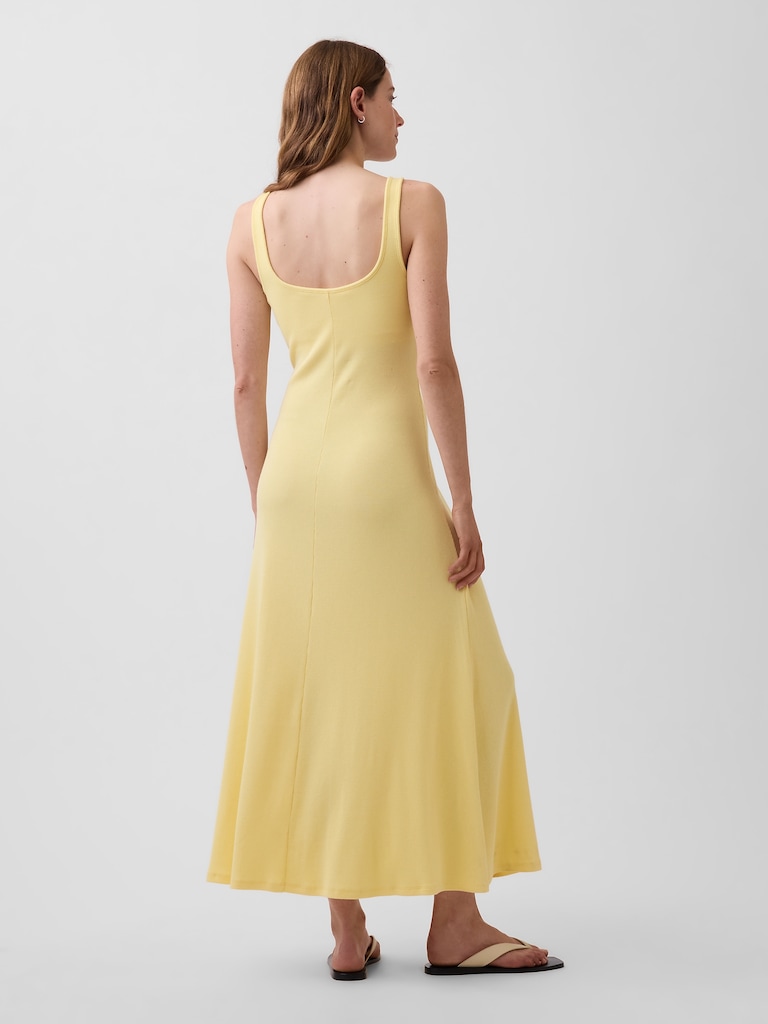 Modern Rib Square-Neck Maxi Dress