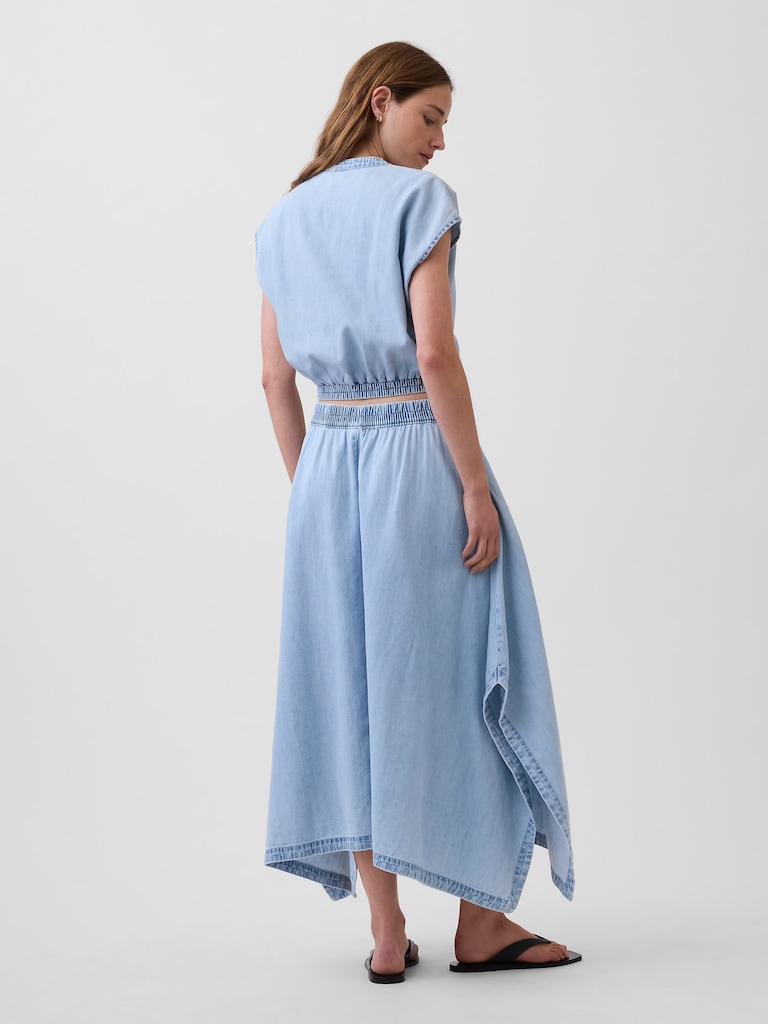 Denim Midi Handkerchief Skirt