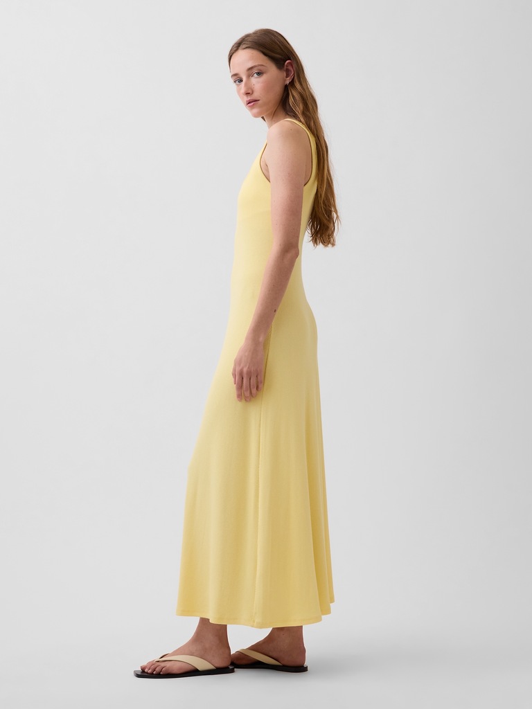 Modern Rib Square-Neck Maxi Dress