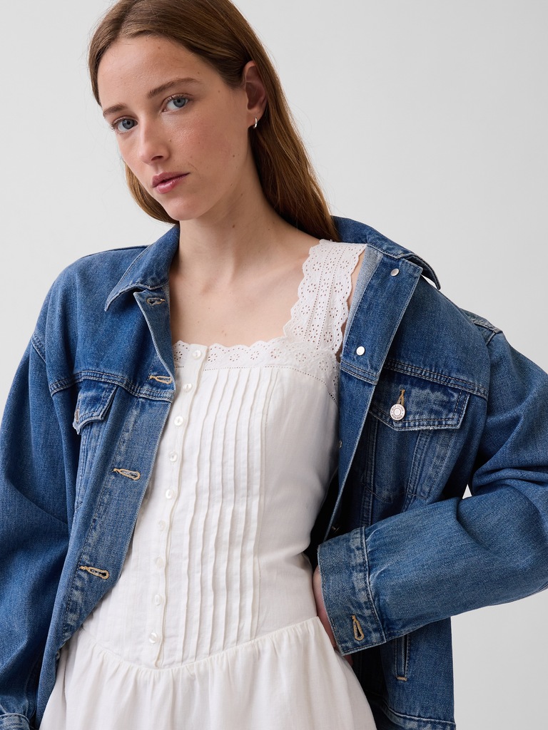 Pintuck Drop-Waist Mini Dress