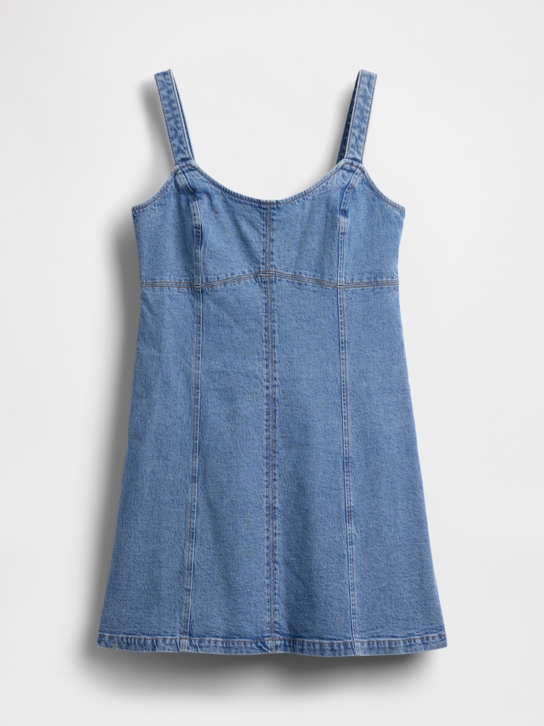 Denim Paneled Mini Dress