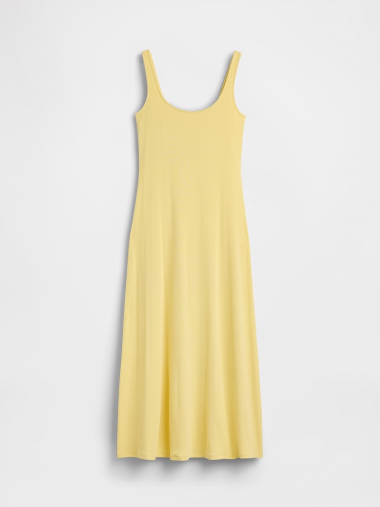 Modern Rib Square-Neck Maxi Dress