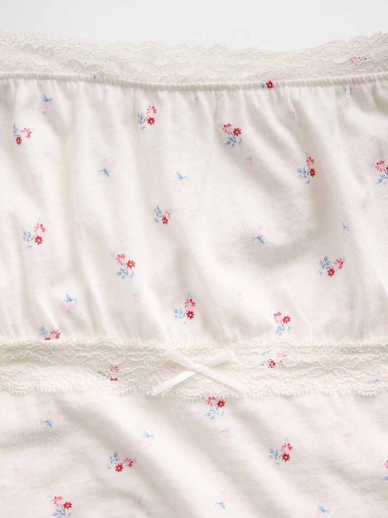 Kids Lace-Trim Puff-Sleeve Top