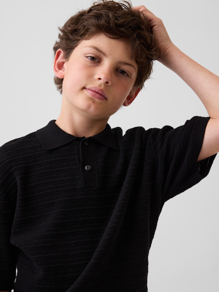 Kids Relaxed Polo Sweater Shirt
