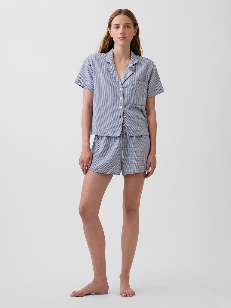 Crinkle Gauze Oversized PJ Shirt