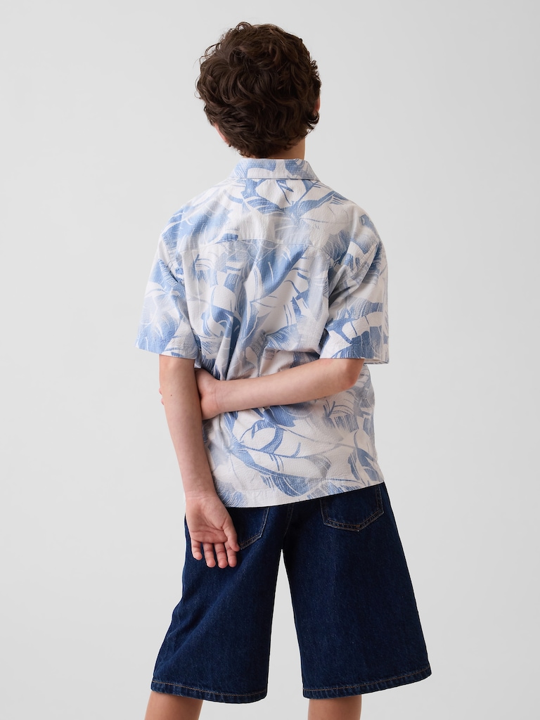 Kids Textured Floral Relaxed Vacay Shirt