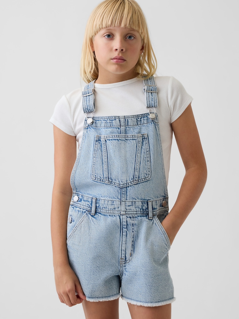 Kids Denim Loose Shortalls