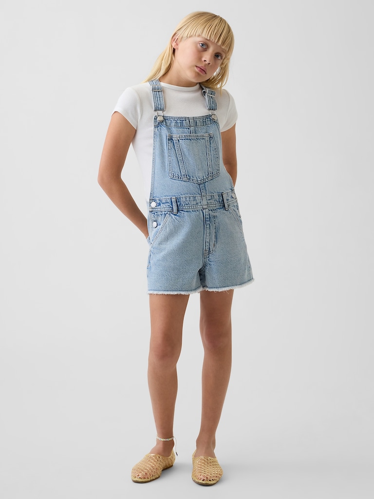 Kids Denim Loose Shortalls