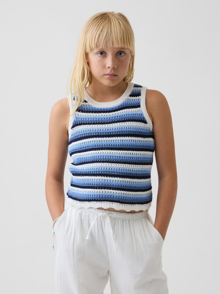 Kids Crochet Stripe Tank Top