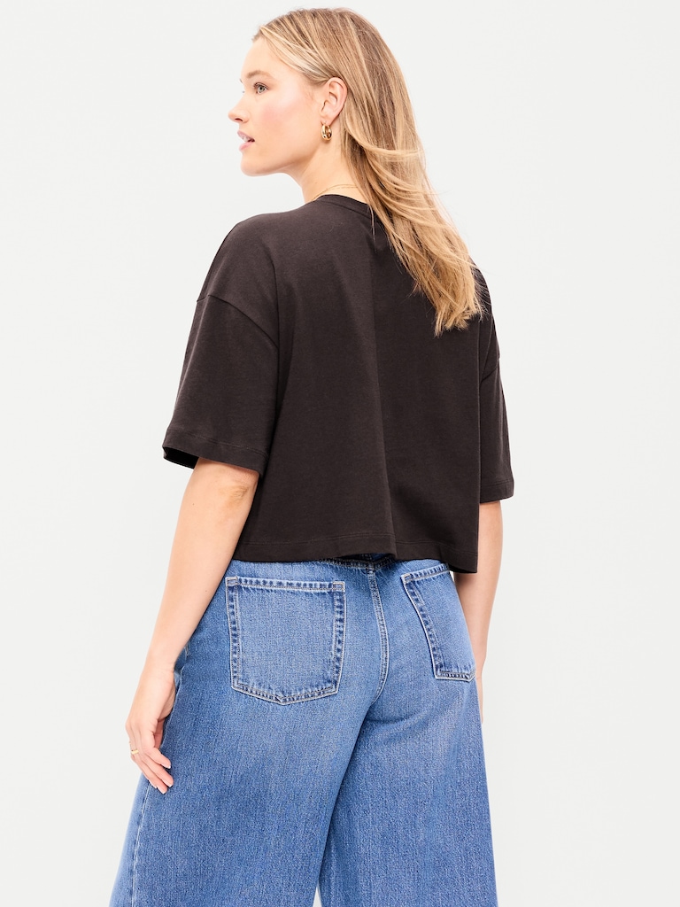 T-shirt court vintage surdimensionné