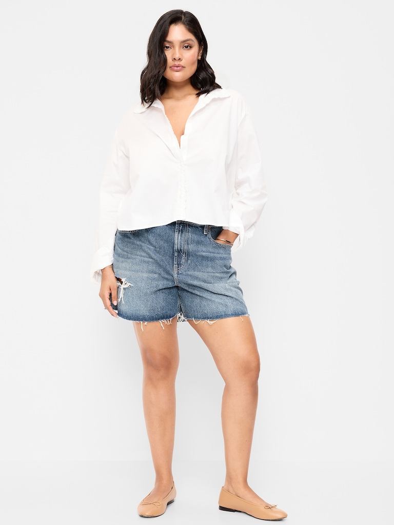 High-Waisted Baggy Shorts -- 5-inch inseam