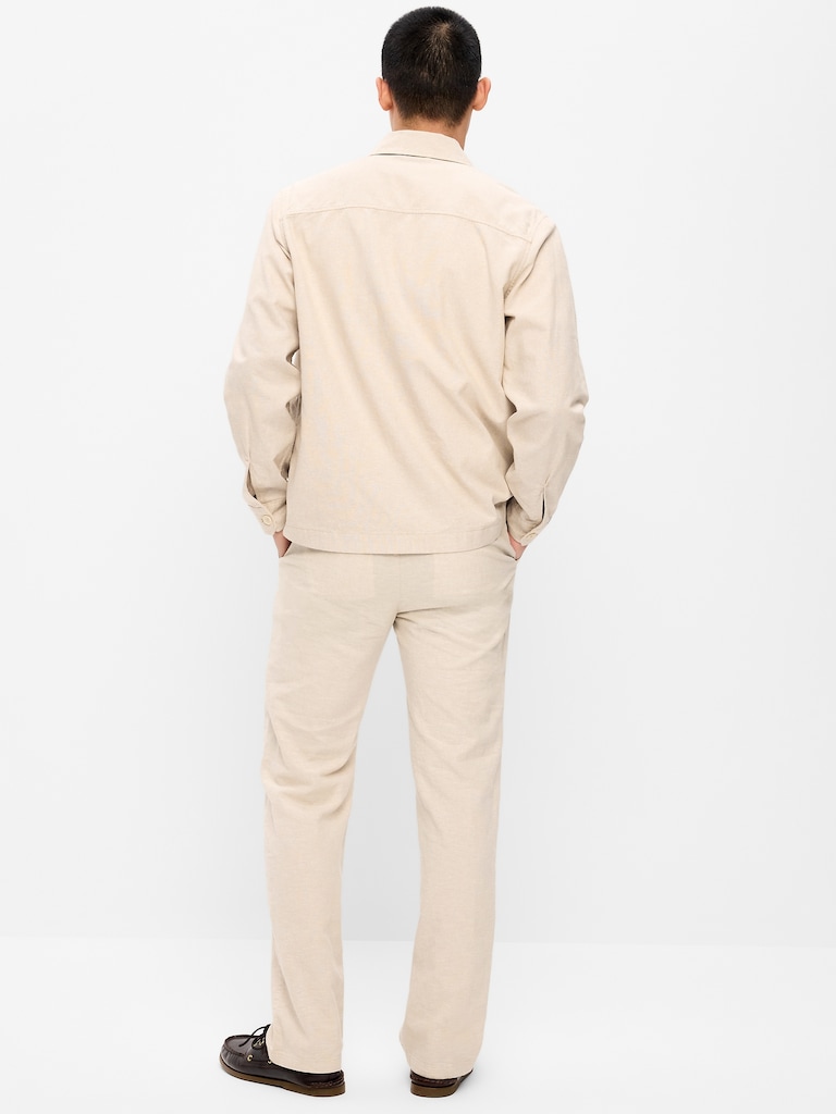 90's Straight-Fit Linen-Blend Dress Pants