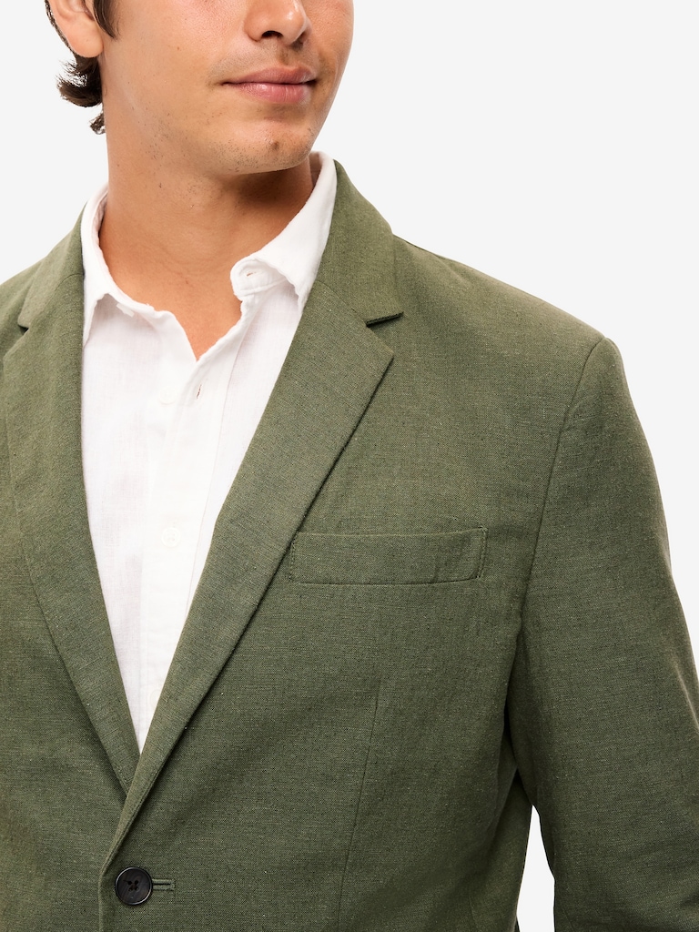 Relaxed Unlined Linen-Blend Blazer