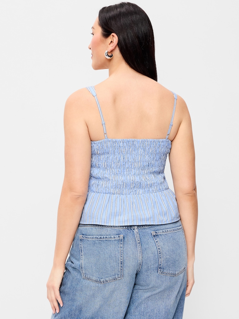 Smocked Peplum Tank Top