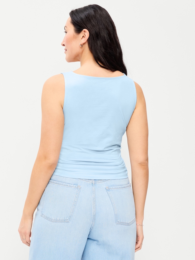 Asymmetrical Side-Cinch Tank Top