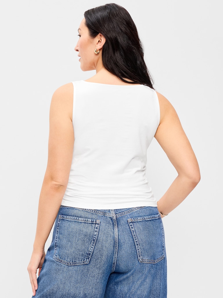 Asymmetrical Side-Cinch Tank Top