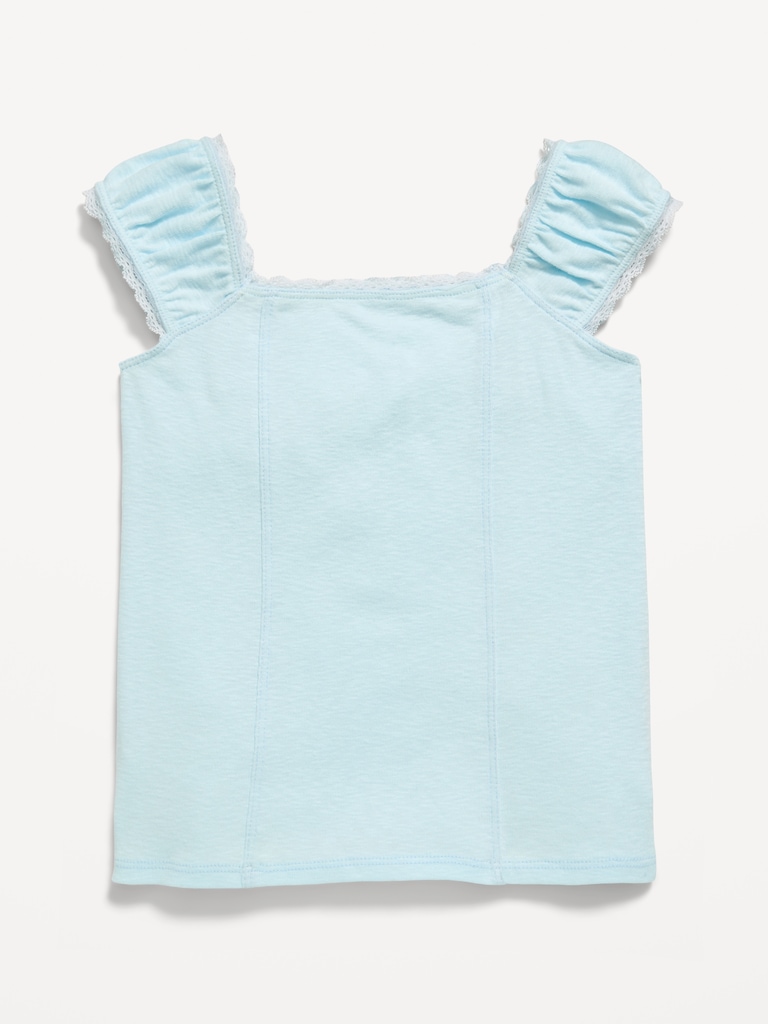 Short-Sleeve Ribbed Top for Girls
