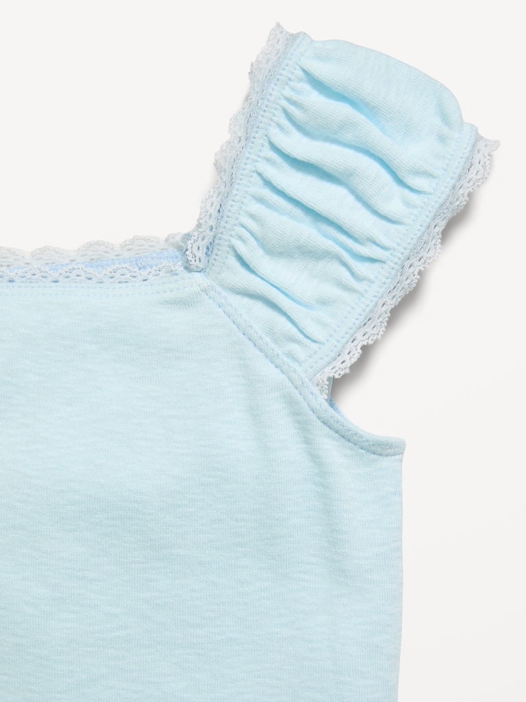 Short-Sleeve Ribbed Top for Girls