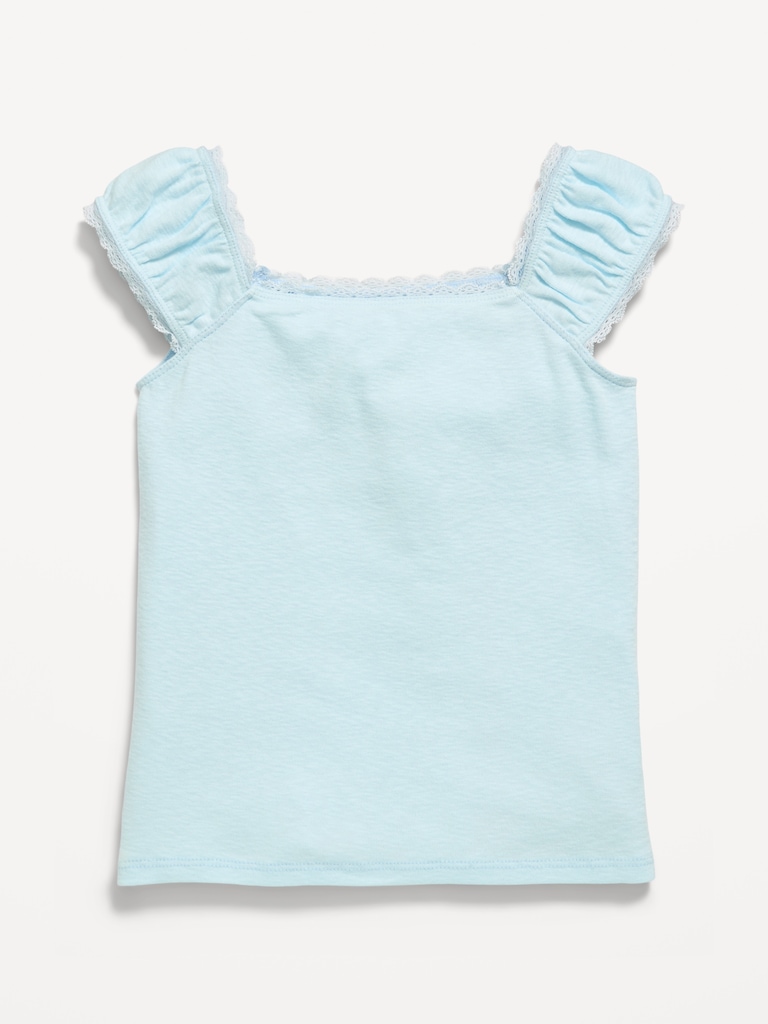 Short-Sleeve Ribbed Top for Girls