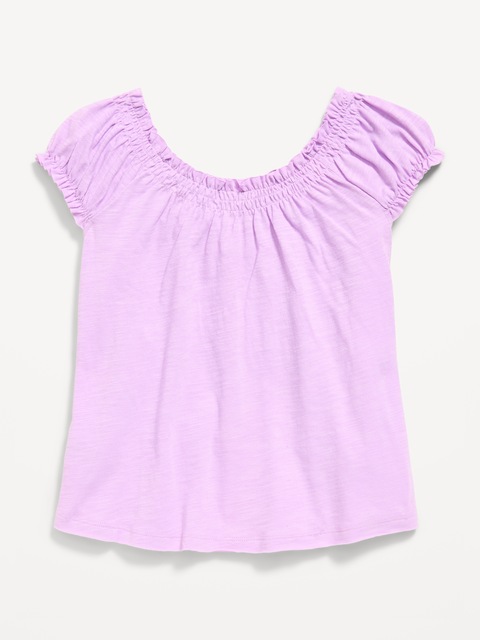Short-Sleeve Tie-Front Jersey-Knit Top for Girls
