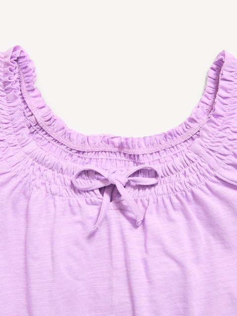 Short-Sleeve Tie-Front Jersey-Knit Top for Girls
