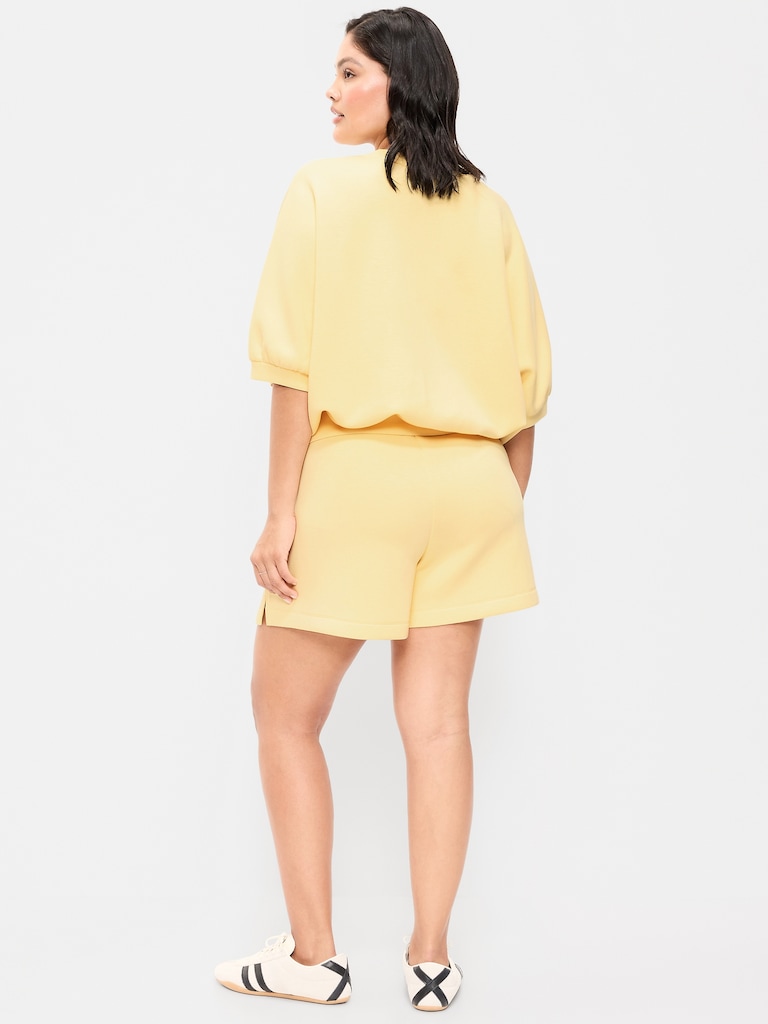 High-Waisted Bounce Fleece Shorts -- 5-inch inseam