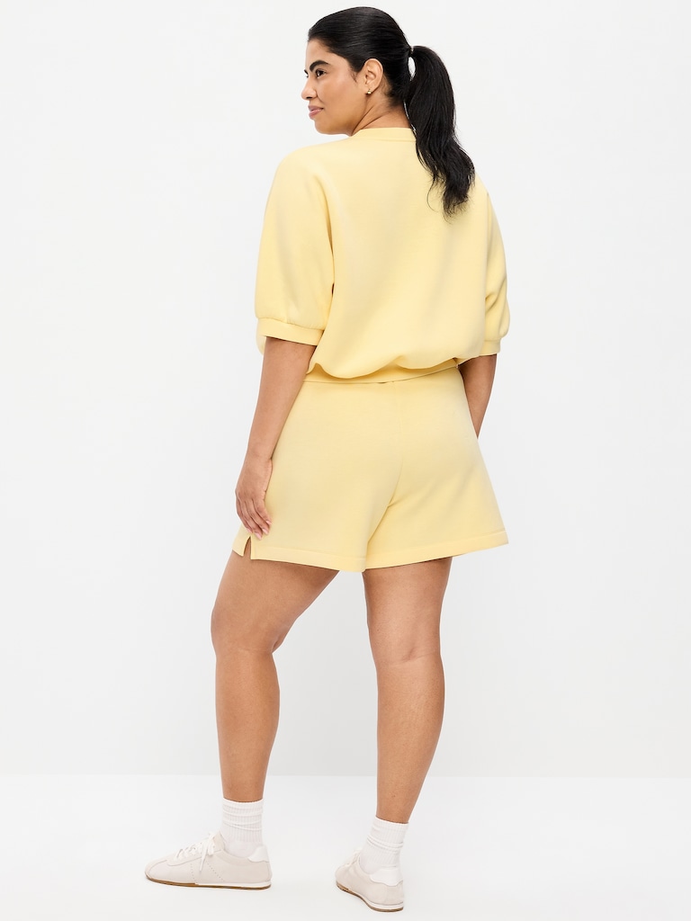 High-Waisted Bounce Fleece Shorts -- 5-inch inseam