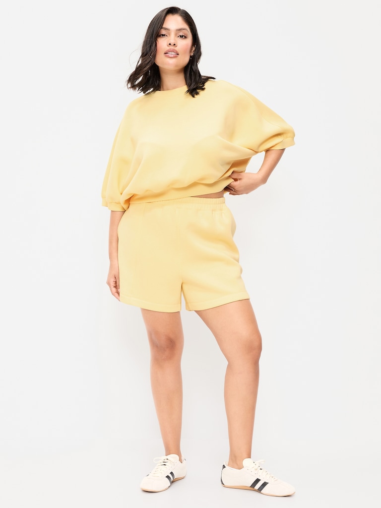 High-Waisted Bounce Fleece Shorts -- 5-inch inseam