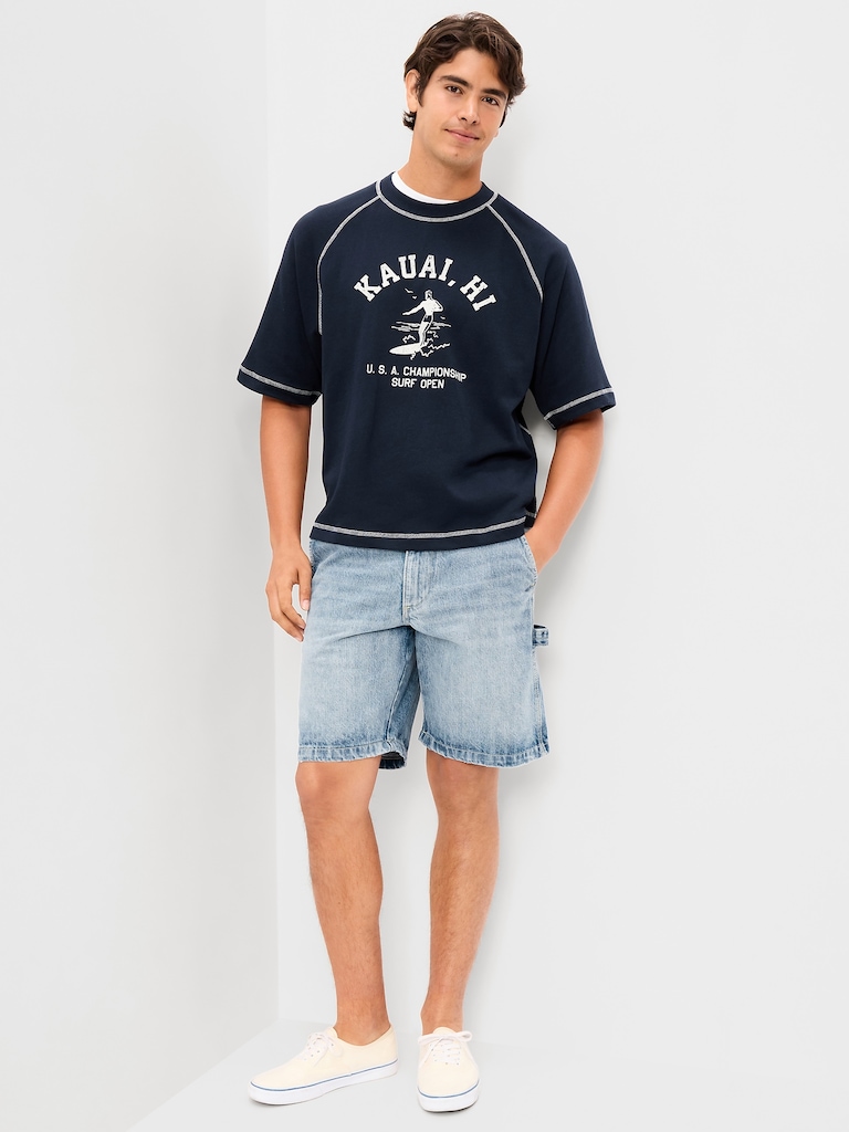 Loose Raglan Cropped Sweatshirt