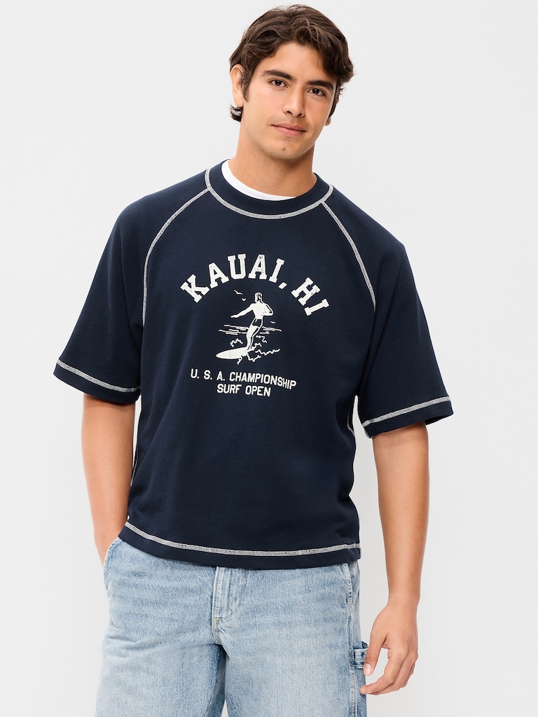 Loose Raglan Cropped Sweatshirt