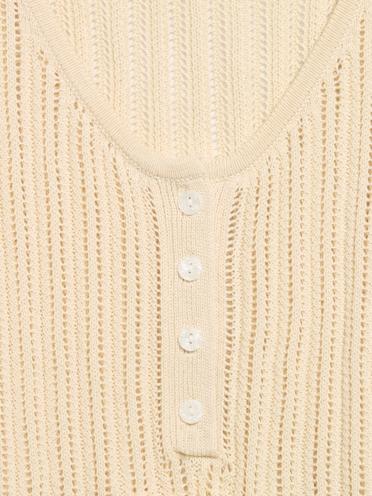 Seaside Cotton Pointelle Peplum Tank Top