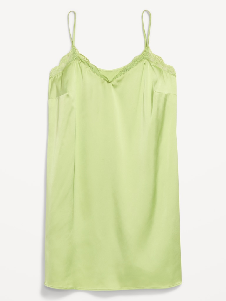 Satin Lace-Trim Sleep Dress