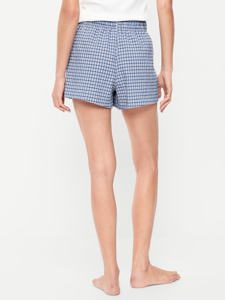Seersucker Boxer Pajama Shorts