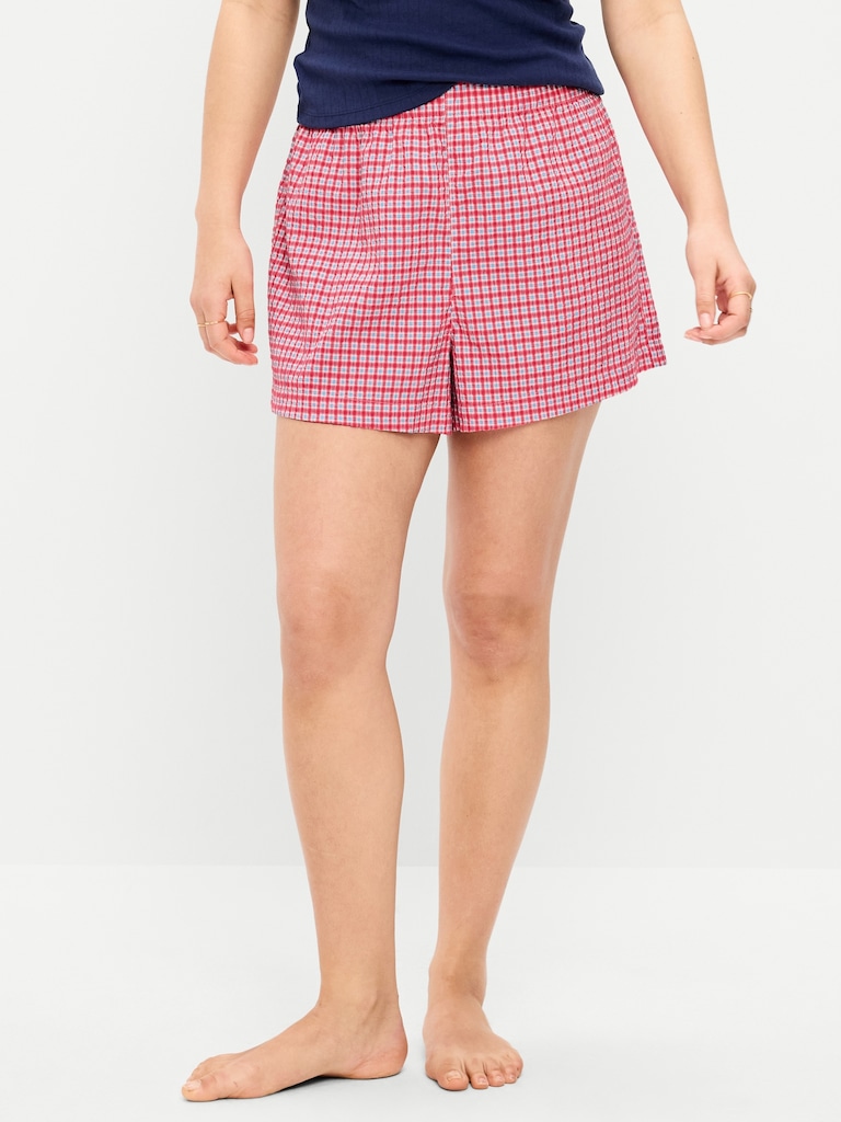 Seersucker Boxer Pajama Shorts