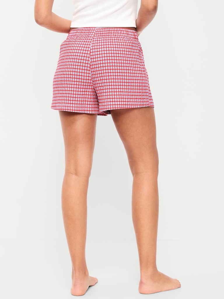 Seersucker Boxer Pajama Shorts