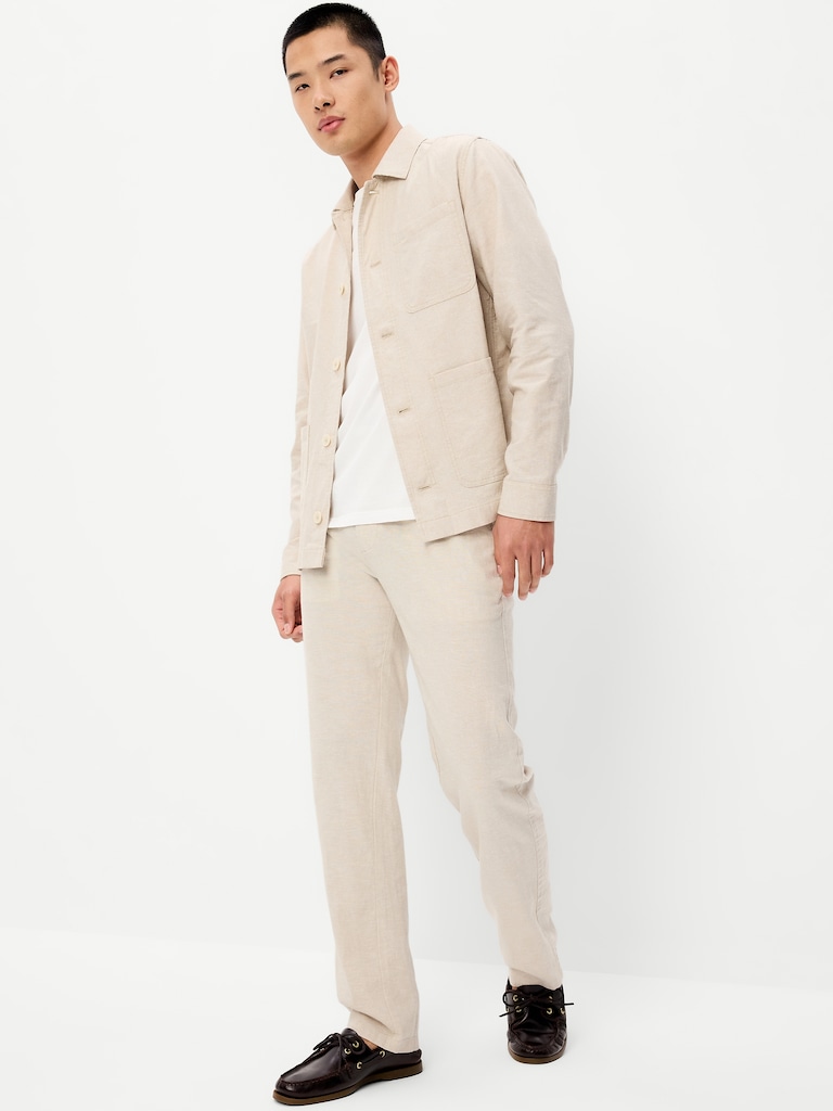 Linen-Blend Chore Jacket