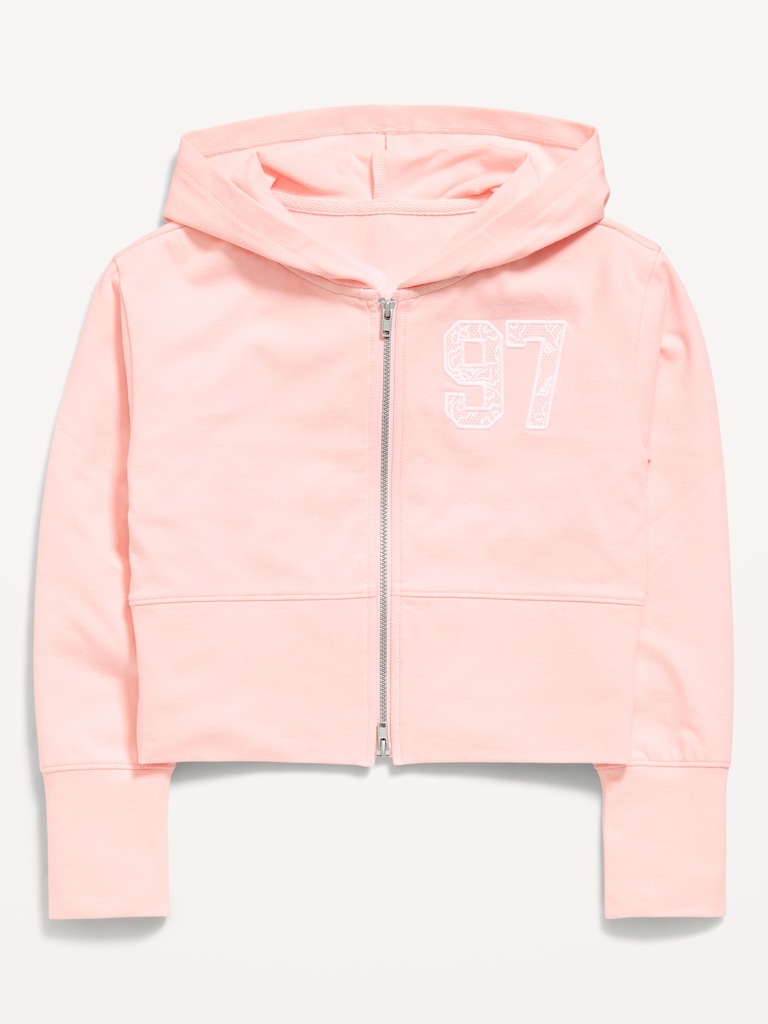Fitted Cropped 2-Way-Zip Hoodie for Girls