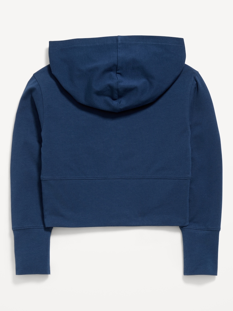 Fitted Cropped 2-Way-Zip Hoodie for Girls