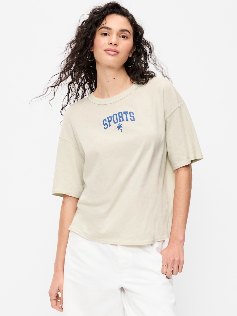 Short-Sleeve Loose Crew-Neck T-Shirt