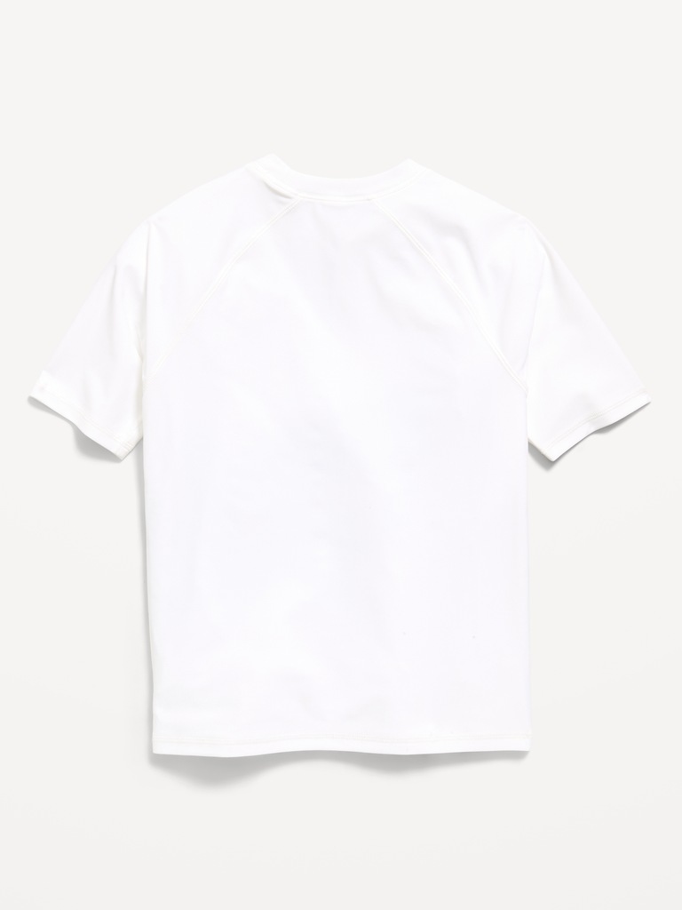 Short-Sleeve Graphic Rashguard Swim Top for Boys