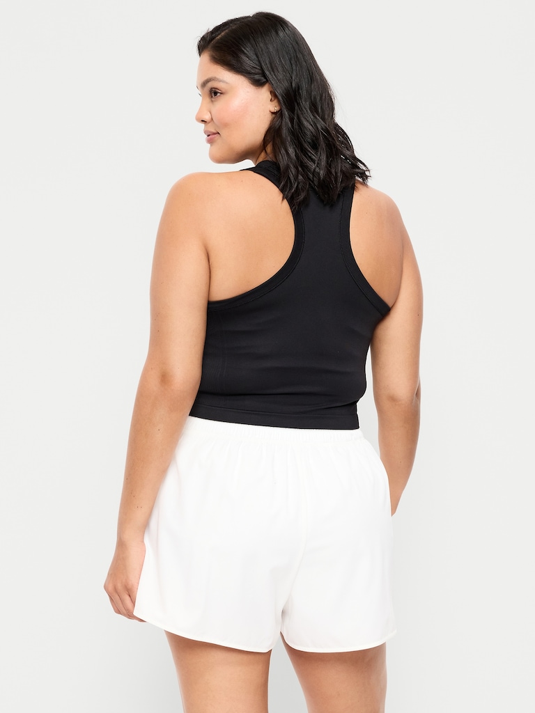 Seamless Fitted High-Neck Crop Top