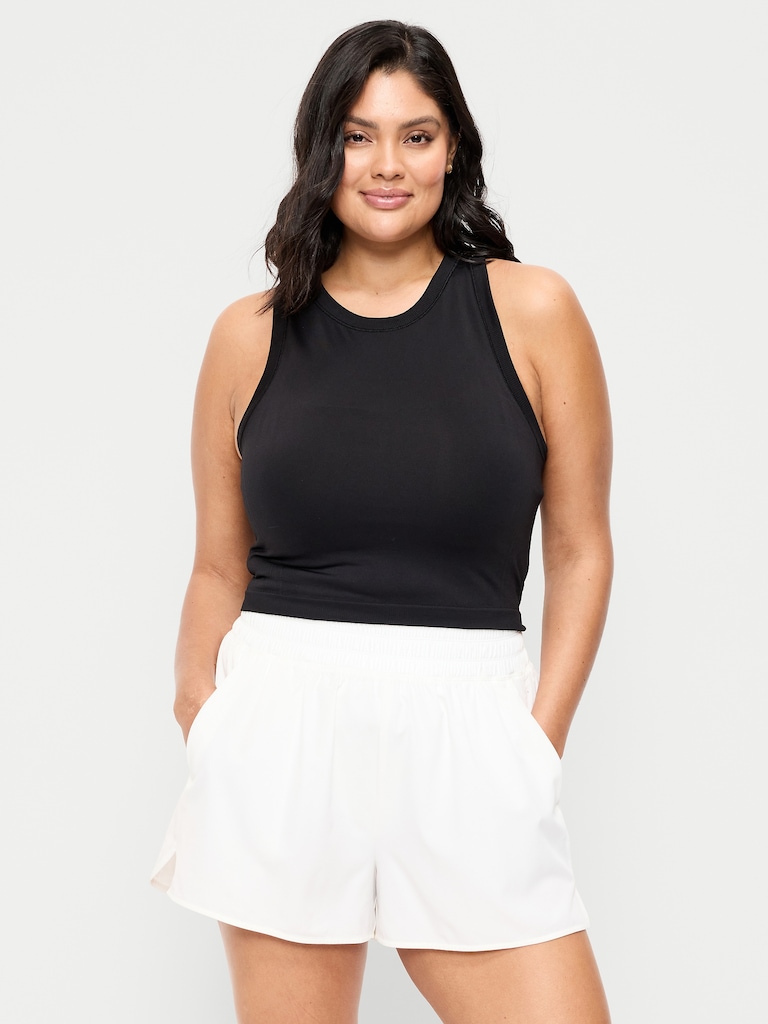 Seamless Fitted High-Neck Crop Top