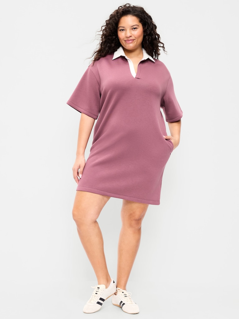 Bounce Fleece Short-Sleeve Polo Dress