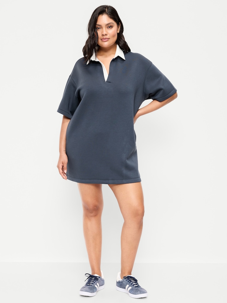 Bounce Fleece Short-Sleeve Polo Dress
