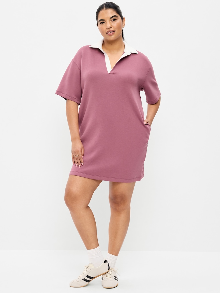 Bounce Fleece Short-Sleeve Polo Dress