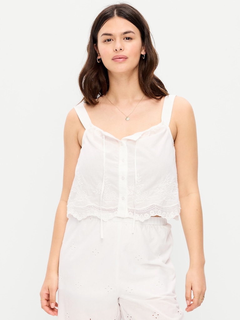 Tie-Front Cami Tank Top
