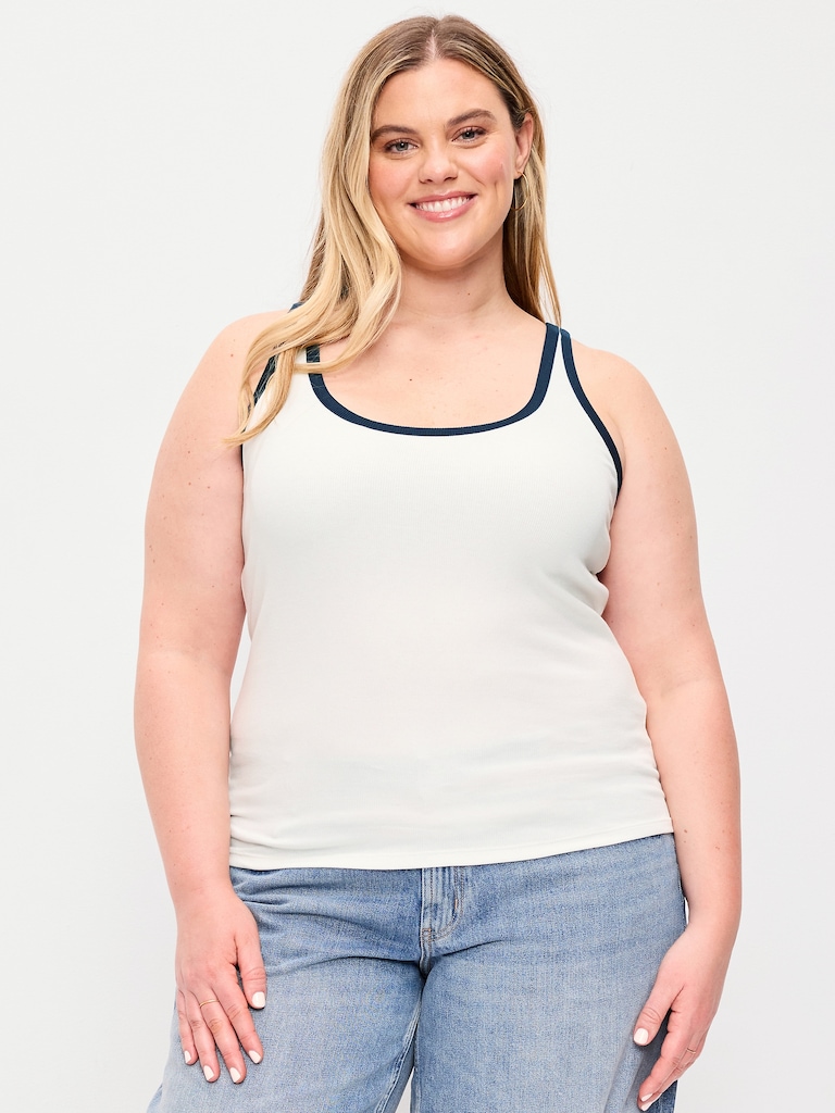 Camisole Première couche côtelée à encolure dégagée