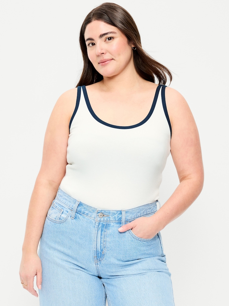 Camisole Première couche côtelée à encolure dégagée