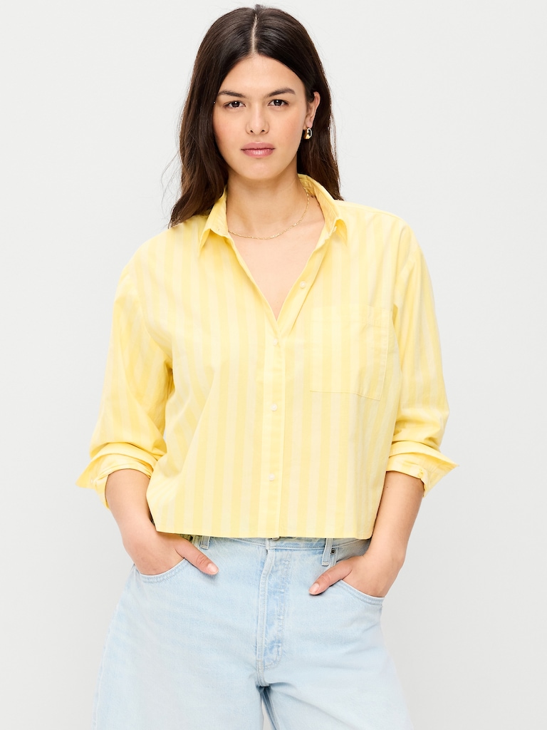 Cropped Button-Down Shirt